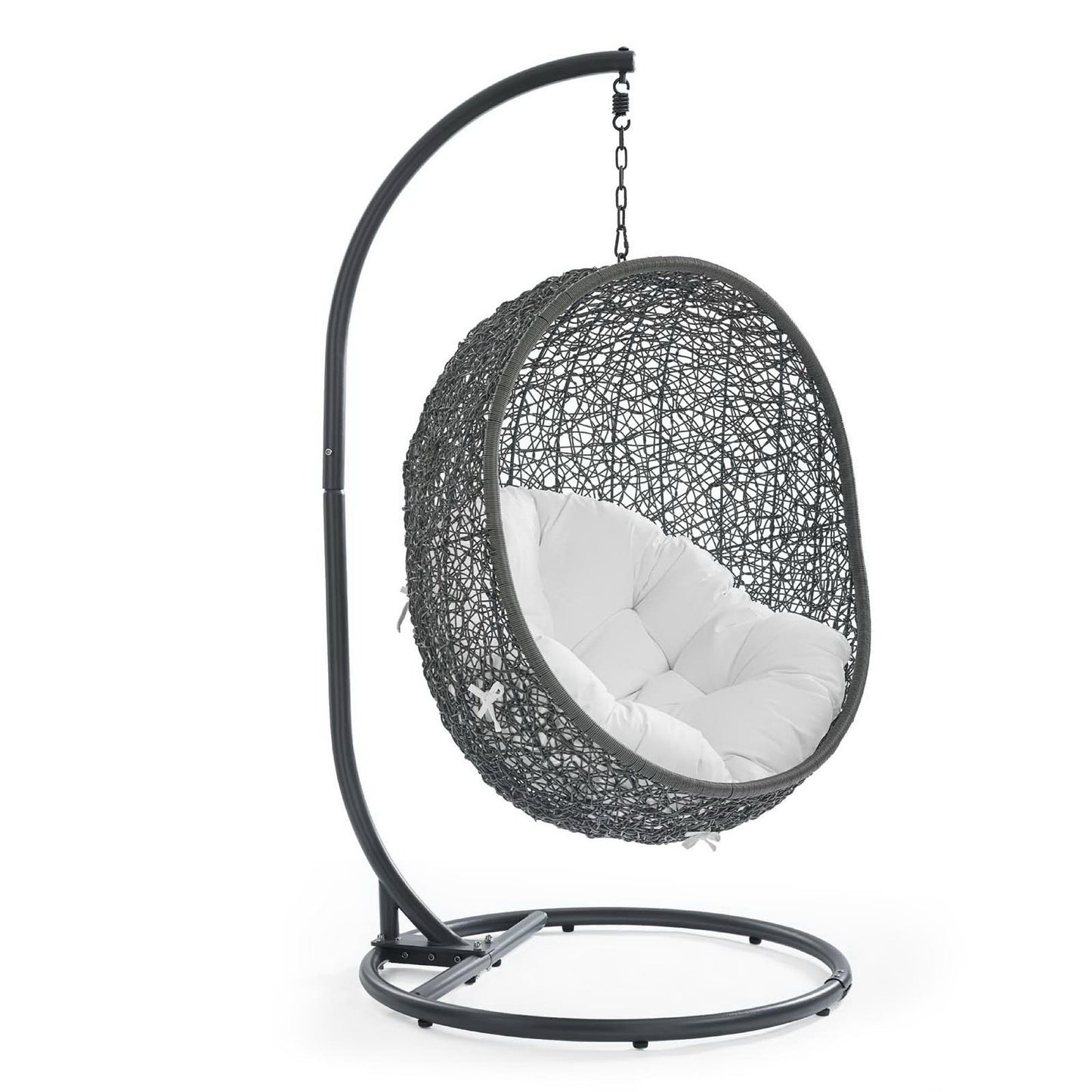 Hide Outdoor Patio Swing Chair With Stand in Gray White by Modway (2273)
