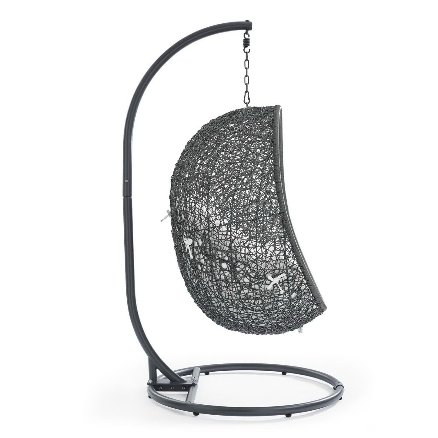 Hide Outdoor Patio Swing Chair With Stand in Gray White by Modway (2273)