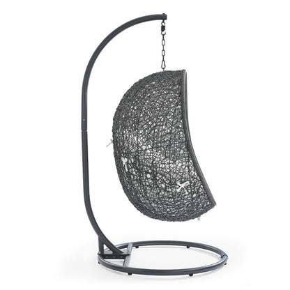 Hide Outdoor Patio Swing Chair With Stand in Gray White by Modway (2273)