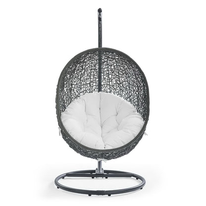 Hide Outdoor Patio Swing Chair With Stand in Gray White by Modway (2273)