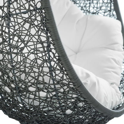 Hide Outdoor Patio Swing Chair With Stand in Gray White by Modway (2273)