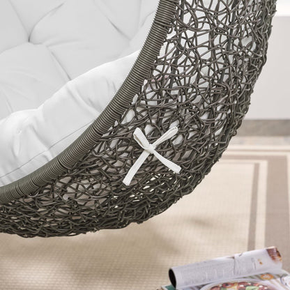 Hide Outdoor Patio Swing Chair With Stand in Gray White by Modway (2273)