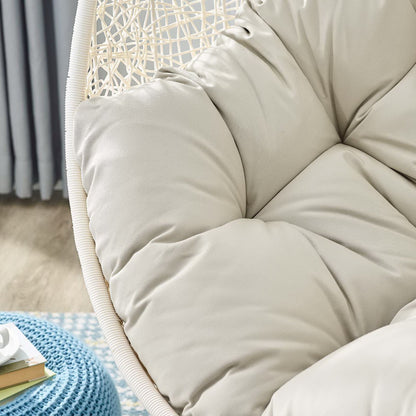 Hide Outdoor Patio Swing Chair With Stand in White Beige by Modway (2273)