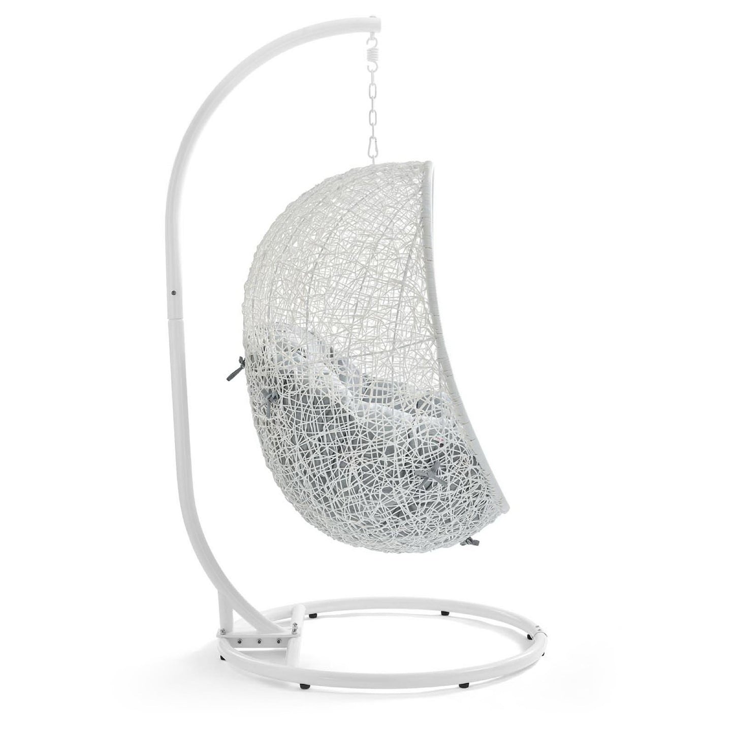 Hide Outdoor Patio Swing Chair With Stand in White Gray by Modway (2273)