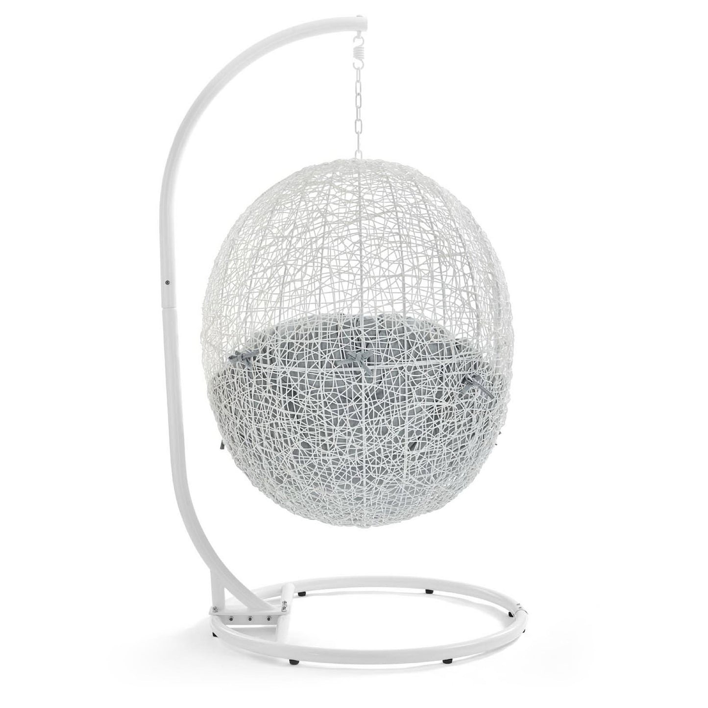 Hide Outdoor Patio Swing Chair With Stand in White Gray by Modway (2273)
