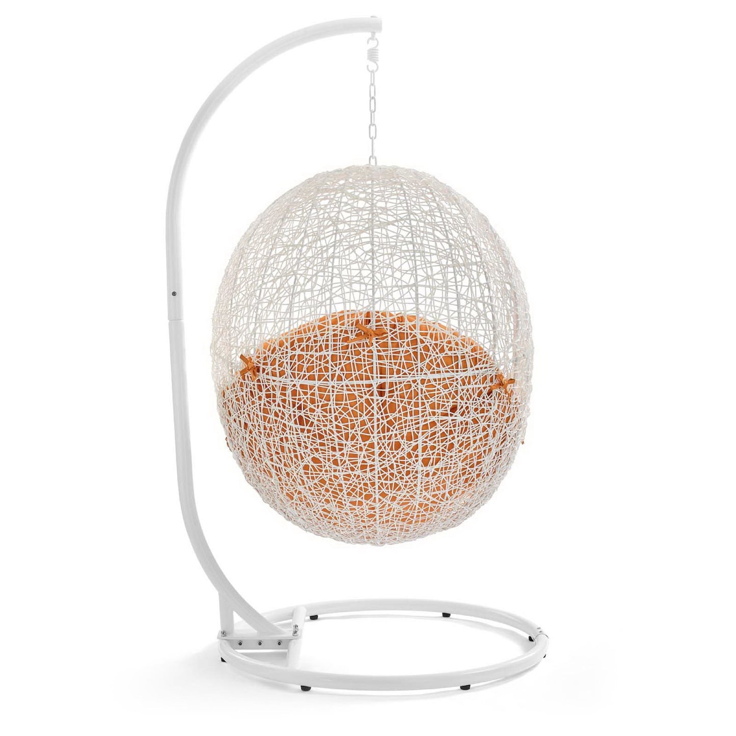 Hide Outdoor Patio Swing Chair With Stand in White Orange by Modway (2273)