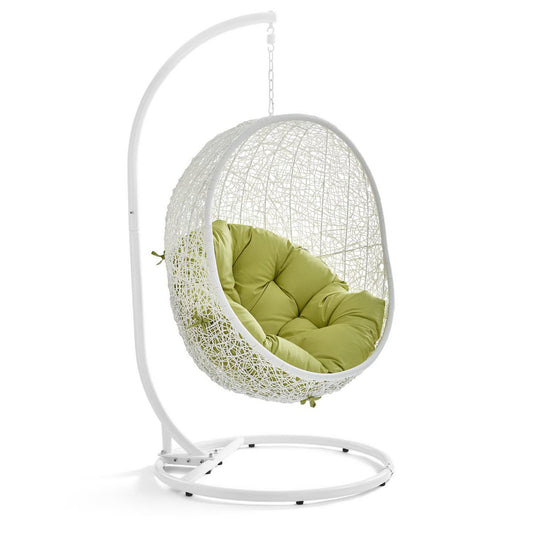 Hide Outdoor Patio Swing Chair With Stand in White Peridot by Modway (2273)