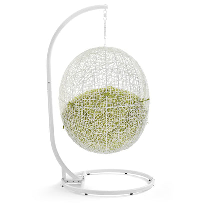 Hide Outdoor Patio Swing Chair With Stand in White Peridot by Modway (2273)