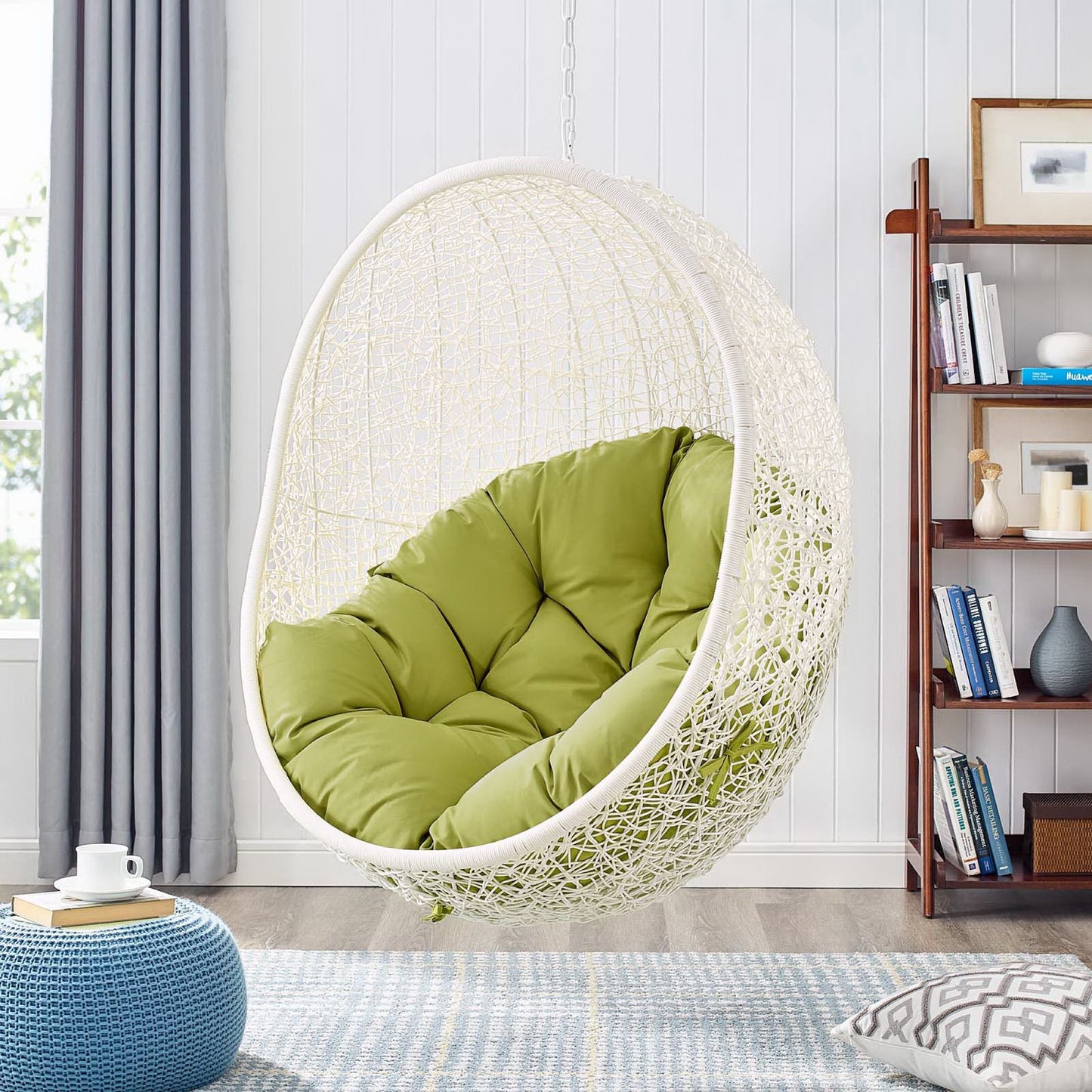 Hide Outdoor Patio Swing Chair With Stand in White Peridot by Modway (2273)