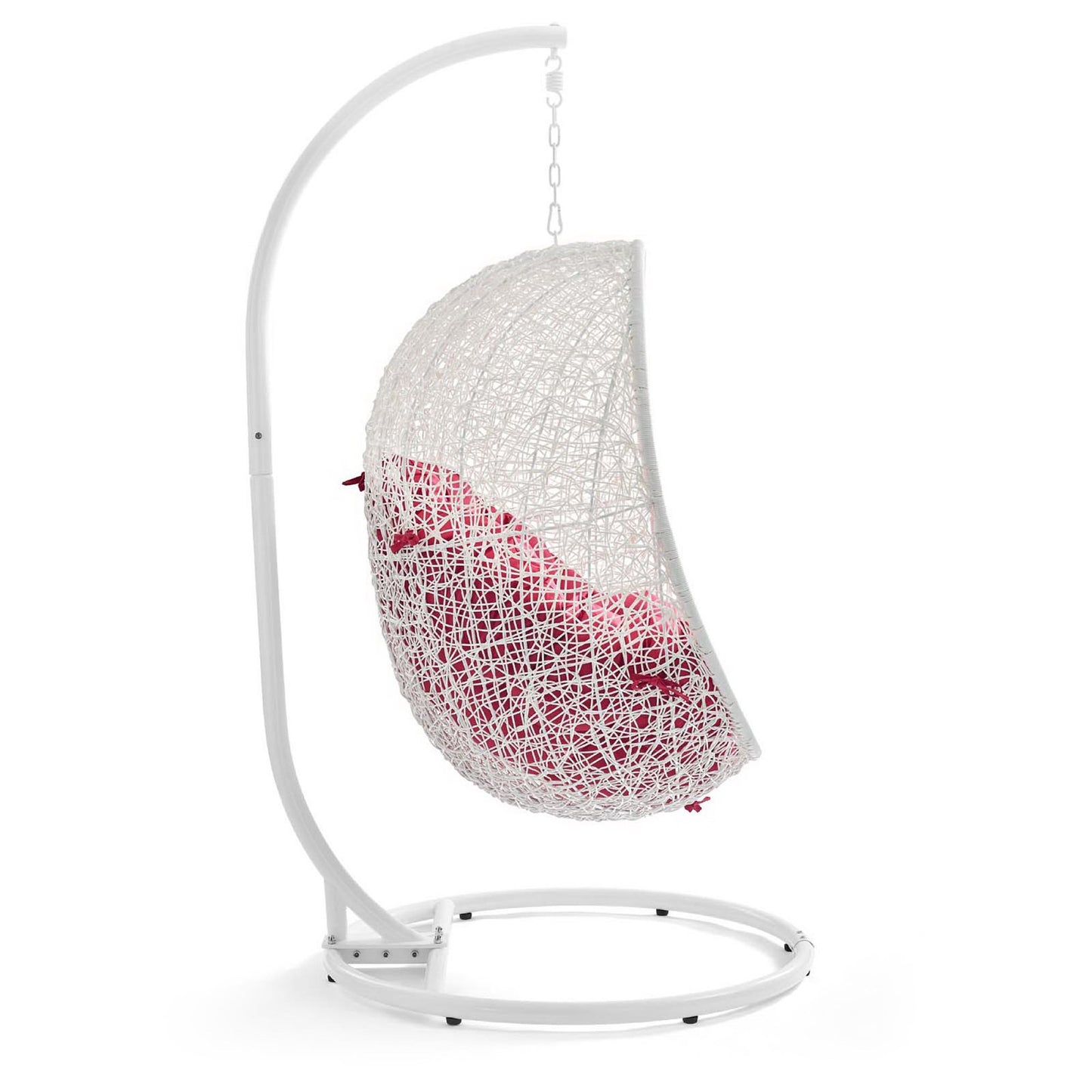 Hide Outdoor Patio Swing Chair With Stand in White Red by Modway (2273)
