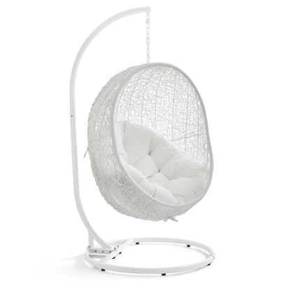 Hide Outdoor Patio Swing Chair With Stand in White by Modway (2273)