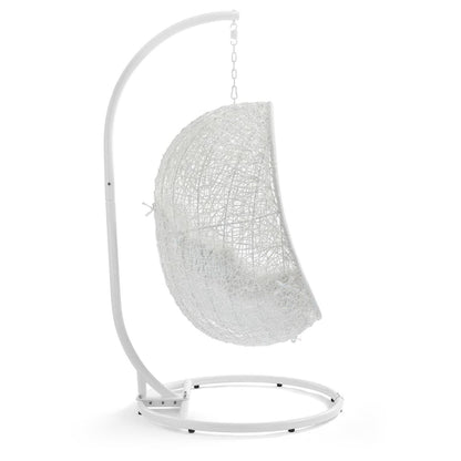 Hide Outdoor Patio Swing Chair With Stand in White by Modway (2273)