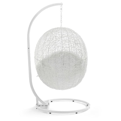 Hide Outdoor Patio Swing Chair With Stand in White by Modway (2273)