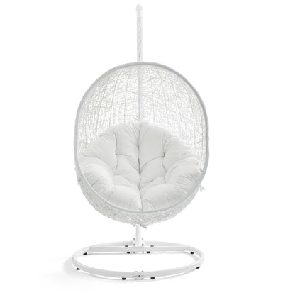 Hide Outdoor Patio Swing Chair With Stand in White by Modway (2273)