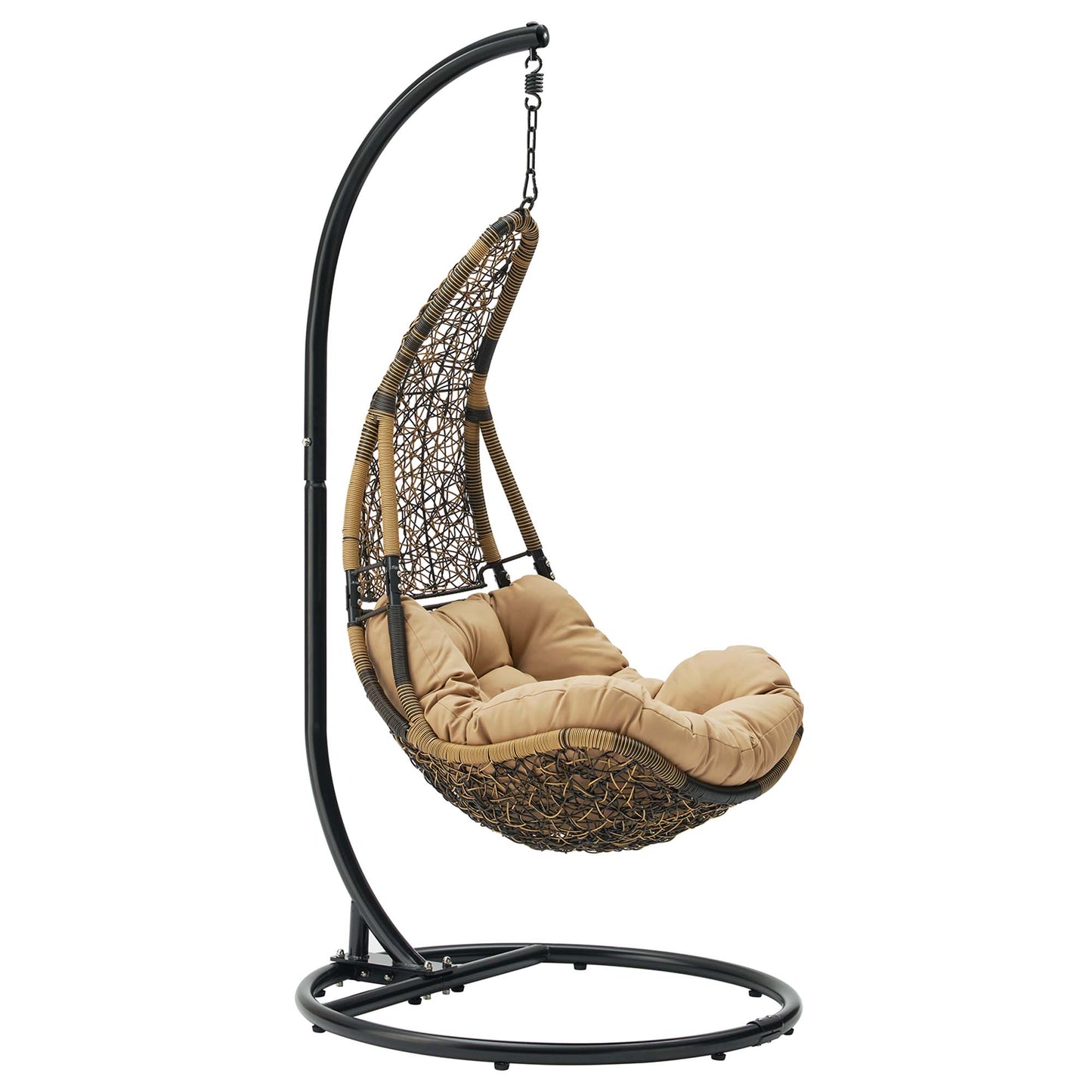 Abate Wicker Rattan Outdoor Patio Swing Chair in Black Mocha by Modway (2276)