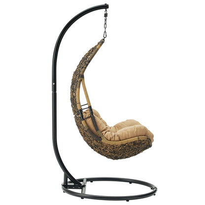 Abate Wicker Rattan Outdoor Patio Swing Chair in Black Mocha by Modway (2276)