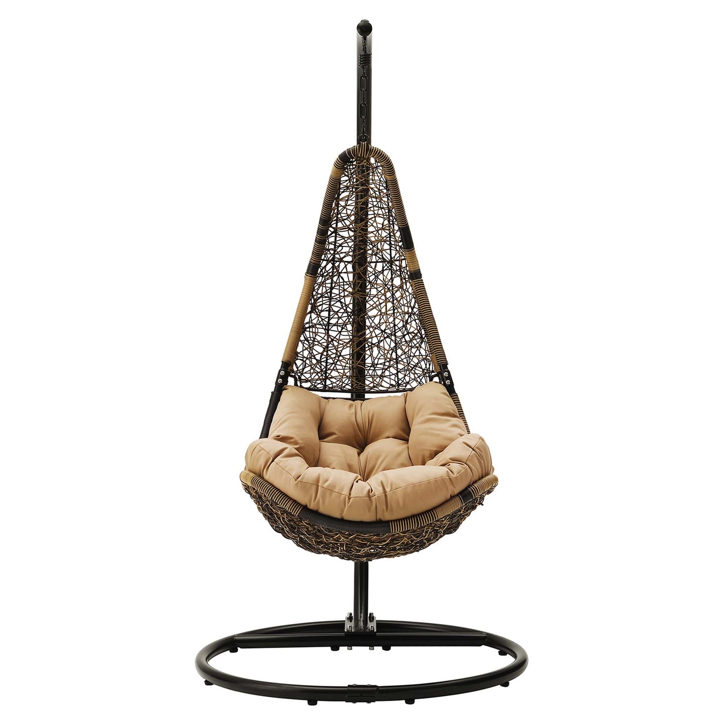 Abate Wicker Rattan Outdoor Patio Swing Chair in Black Mocha by Modway (2276)