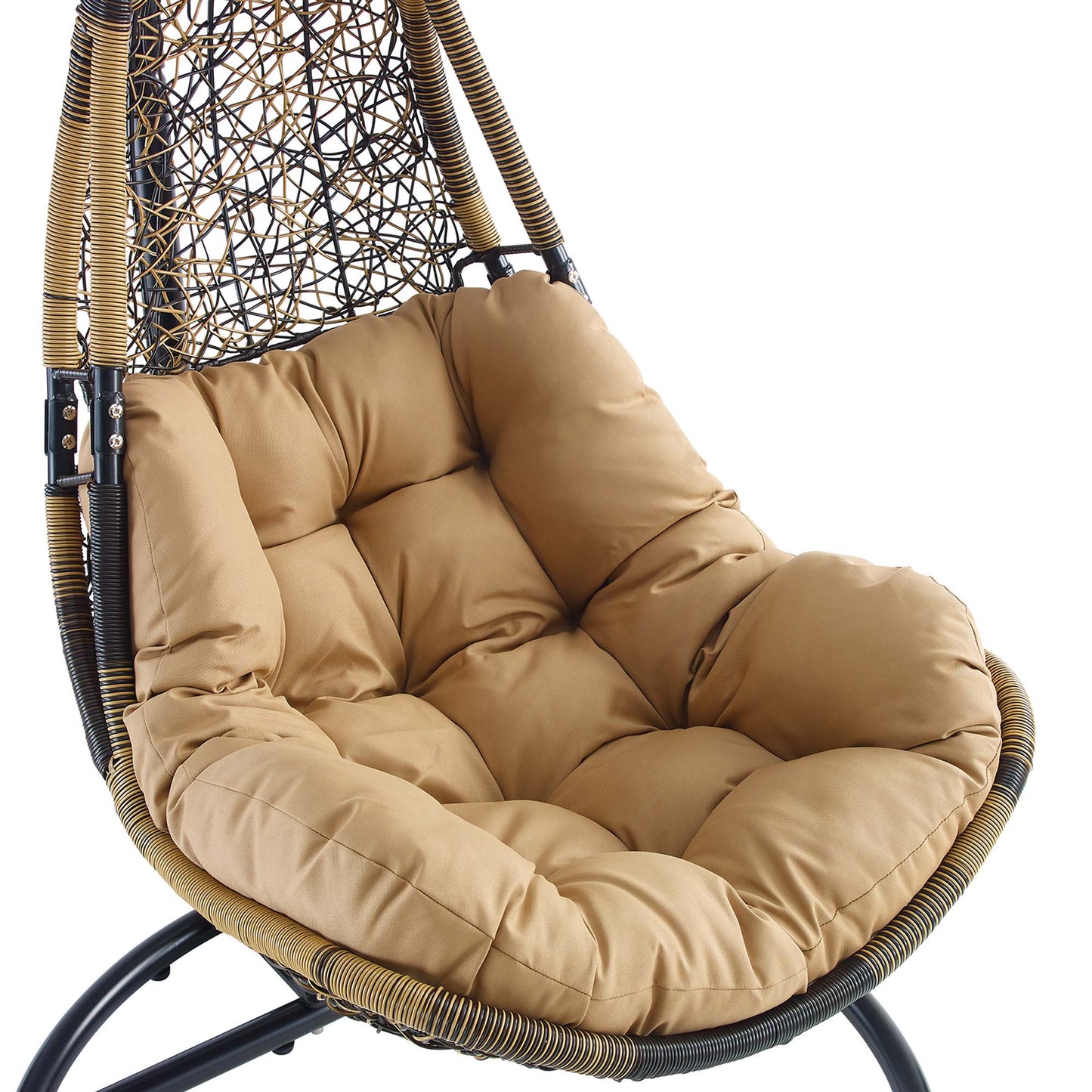 Abate Wicker Rattan Outdoor Patio Swing Chair in Black Mocha by Modway (2276)