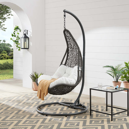 Abate Wicker Rattan Outdoor Patio Swing Chair in Gray White by Modway (2276)