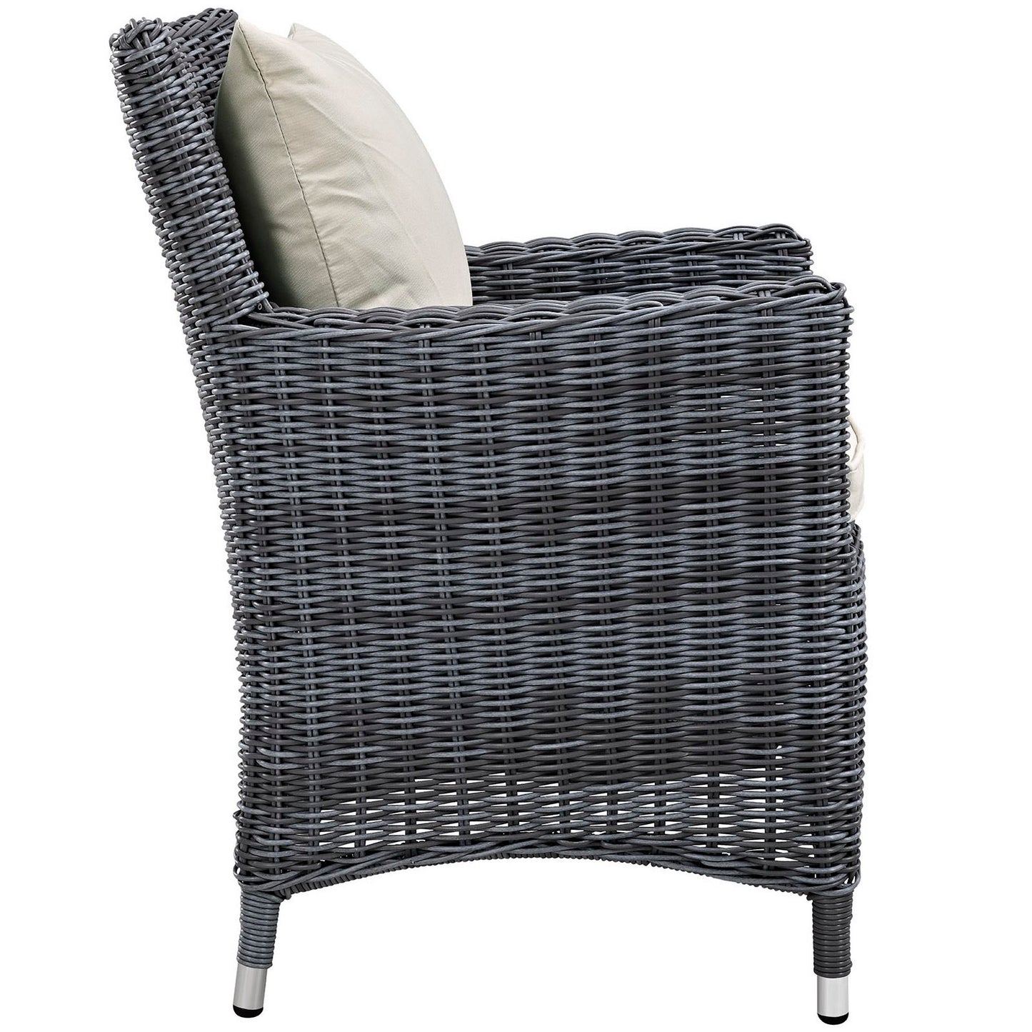 Summon 4 Piece Outdoor Patio Sunbrella Dining Set in Antique Canvas Beige by Modway (2314)