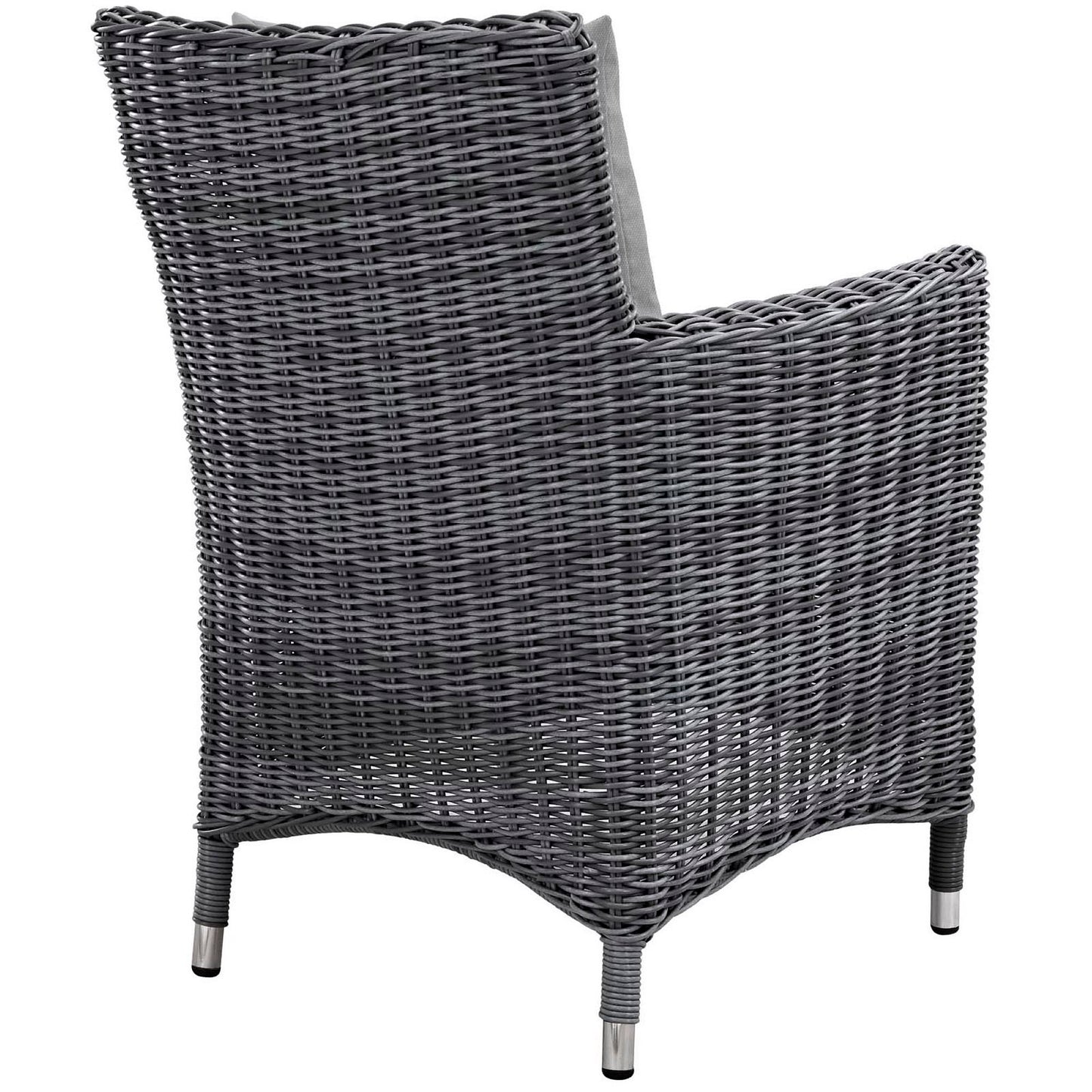 Summon 4 Piece Outdoor Patio Sunbrella Dining Set in Canvas Gray by Modway (2314)