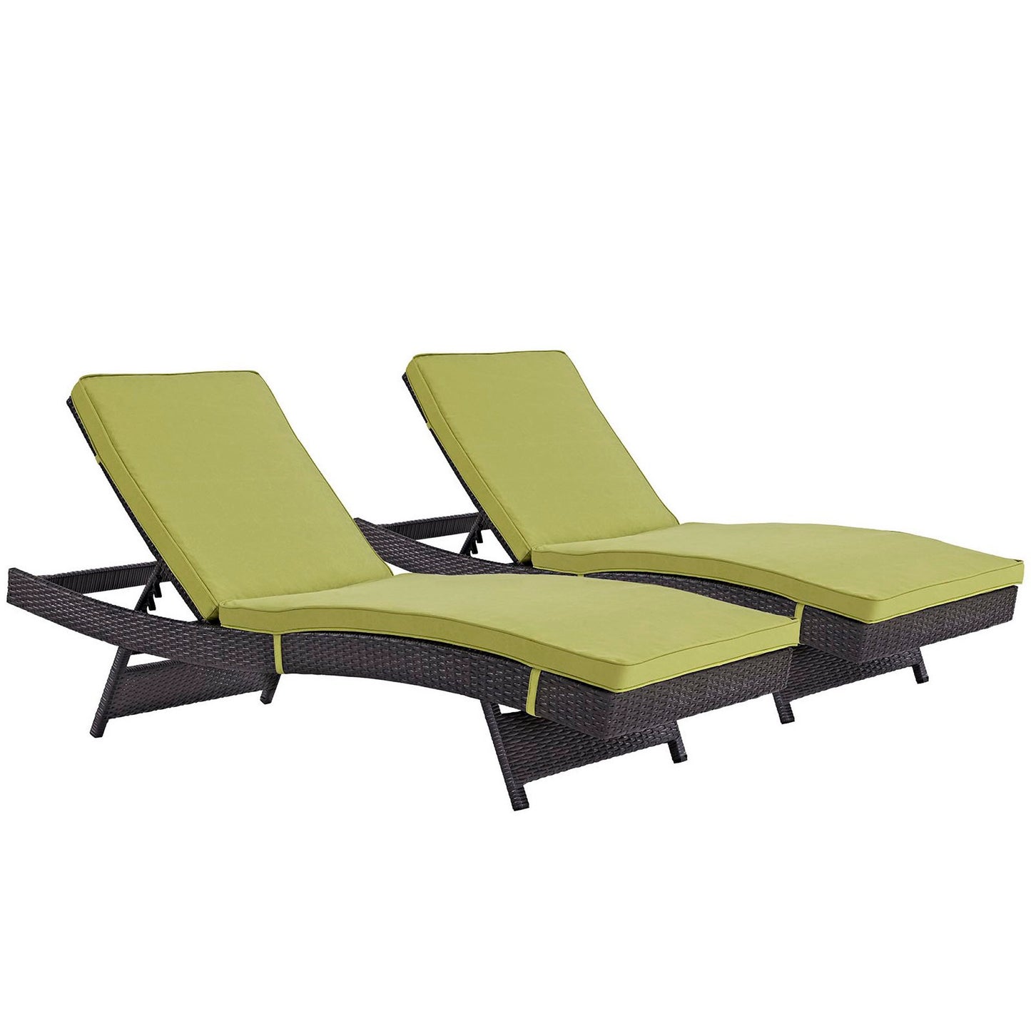 Convene Outdoor Patio Chaise Set of 2 in Espresso Peridot by Modway (EEI-2428)