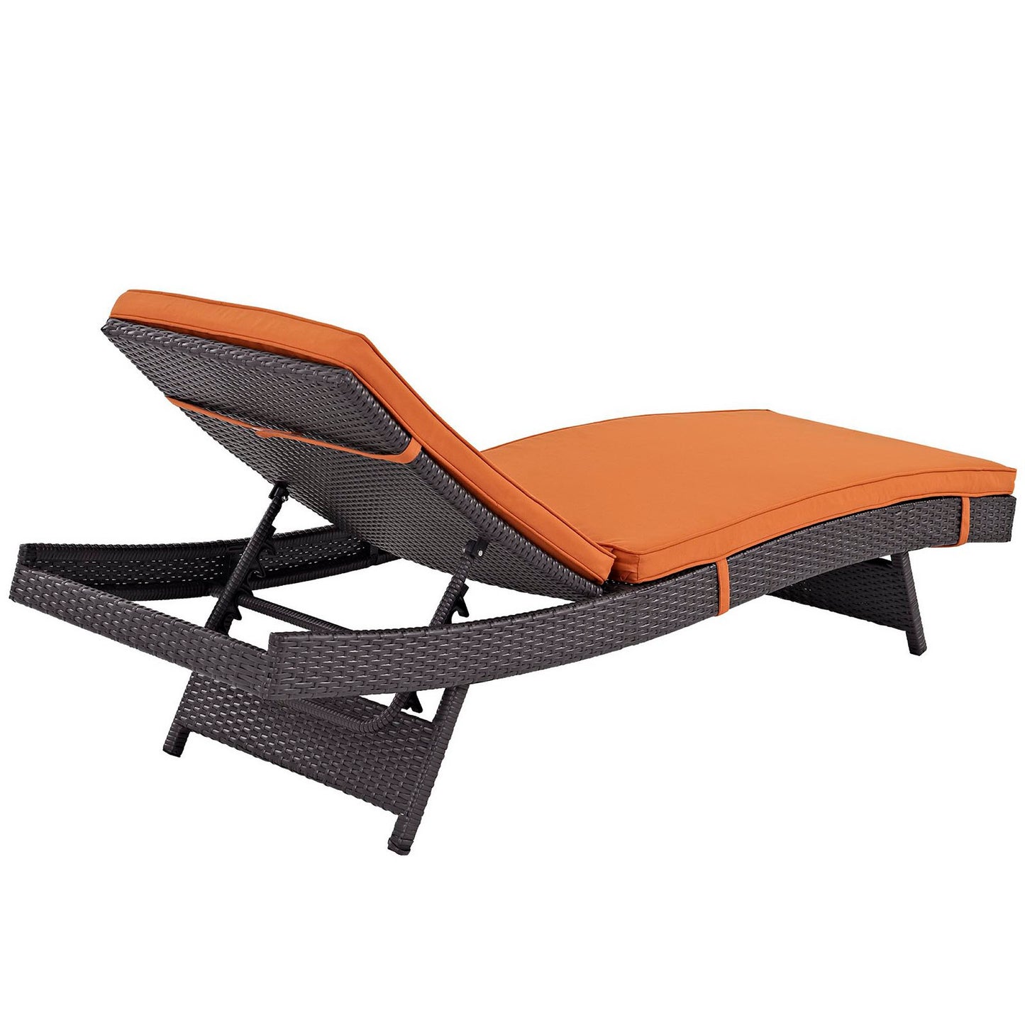 Convene Outdoor Patio Chaise Set of 4 in Espresso Orange by Modway (EEI-2429)
