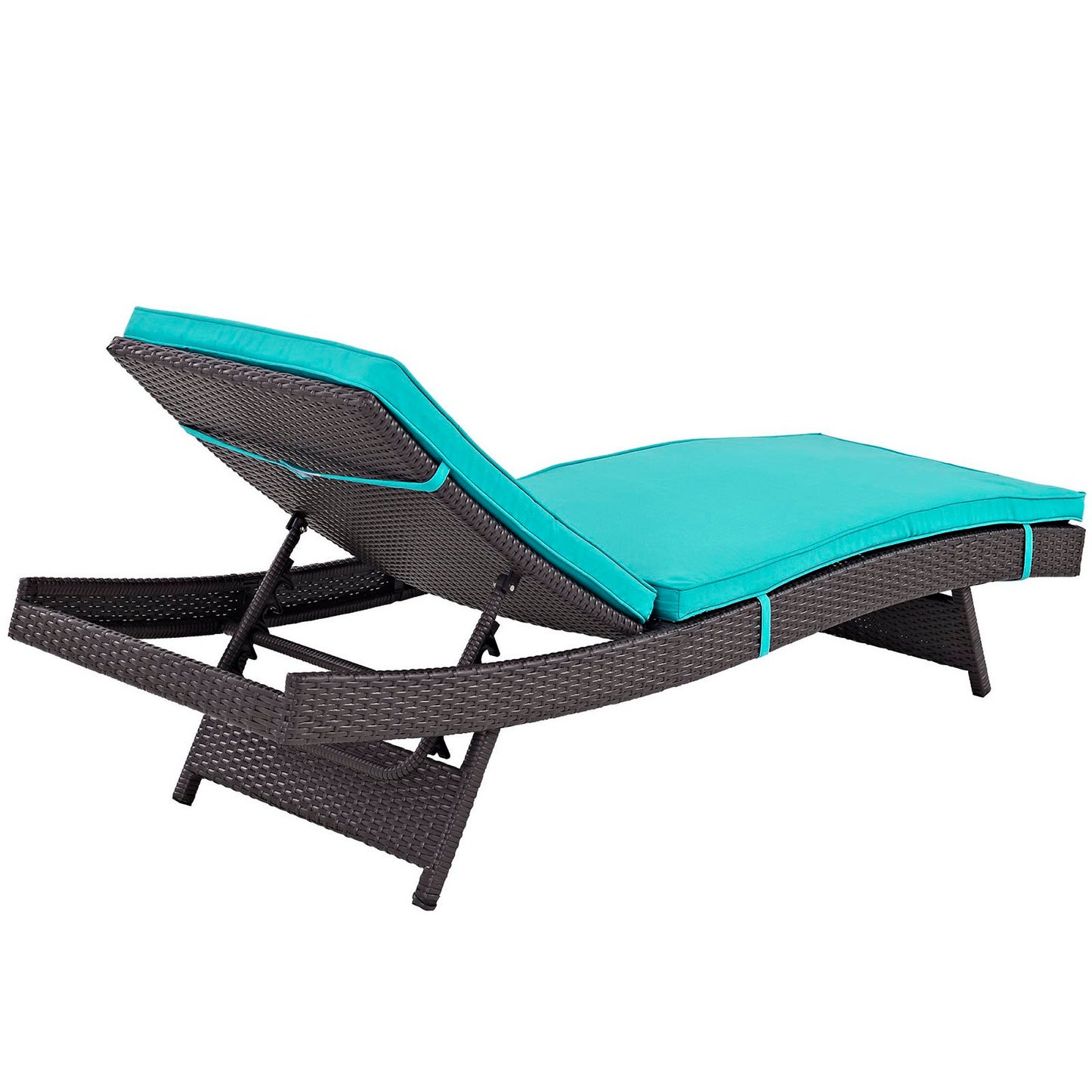 Convene Outdoor Patio Chaise Set of 4 in Espresso Turquoise by Modway (EEI-2429)