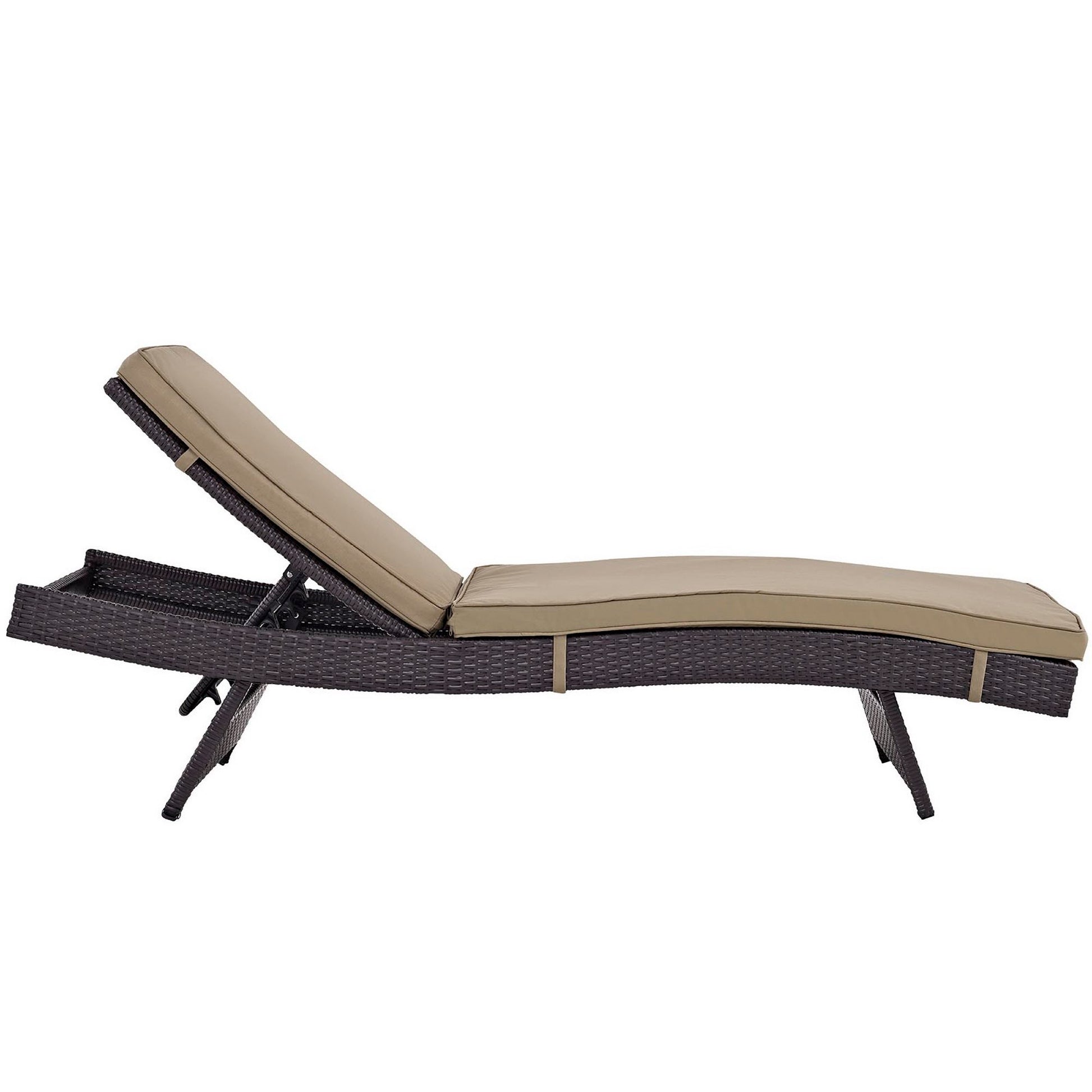 Convene Outdoor Patio Wicker Rattan Chaise Set of 6 (Espresso / Mocha) by Modway Outdoor Patio Chaise Lounge Set Modway 