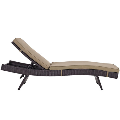Convene Outdoor Patio Wicker Rattan Chaise Set of 6 (Espresso / Mocha) by Modway Outdoor Patio Chaise Lounge Set Modway 