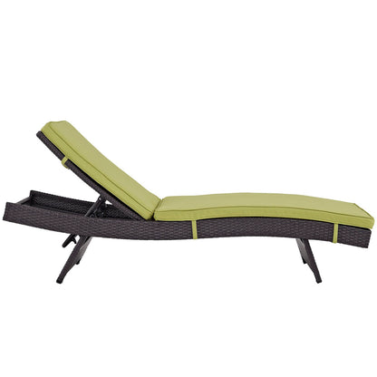 Convene Outdoor Patio Chaise Set of 6 in Espresso Peridot by Modway (EEI-2430)