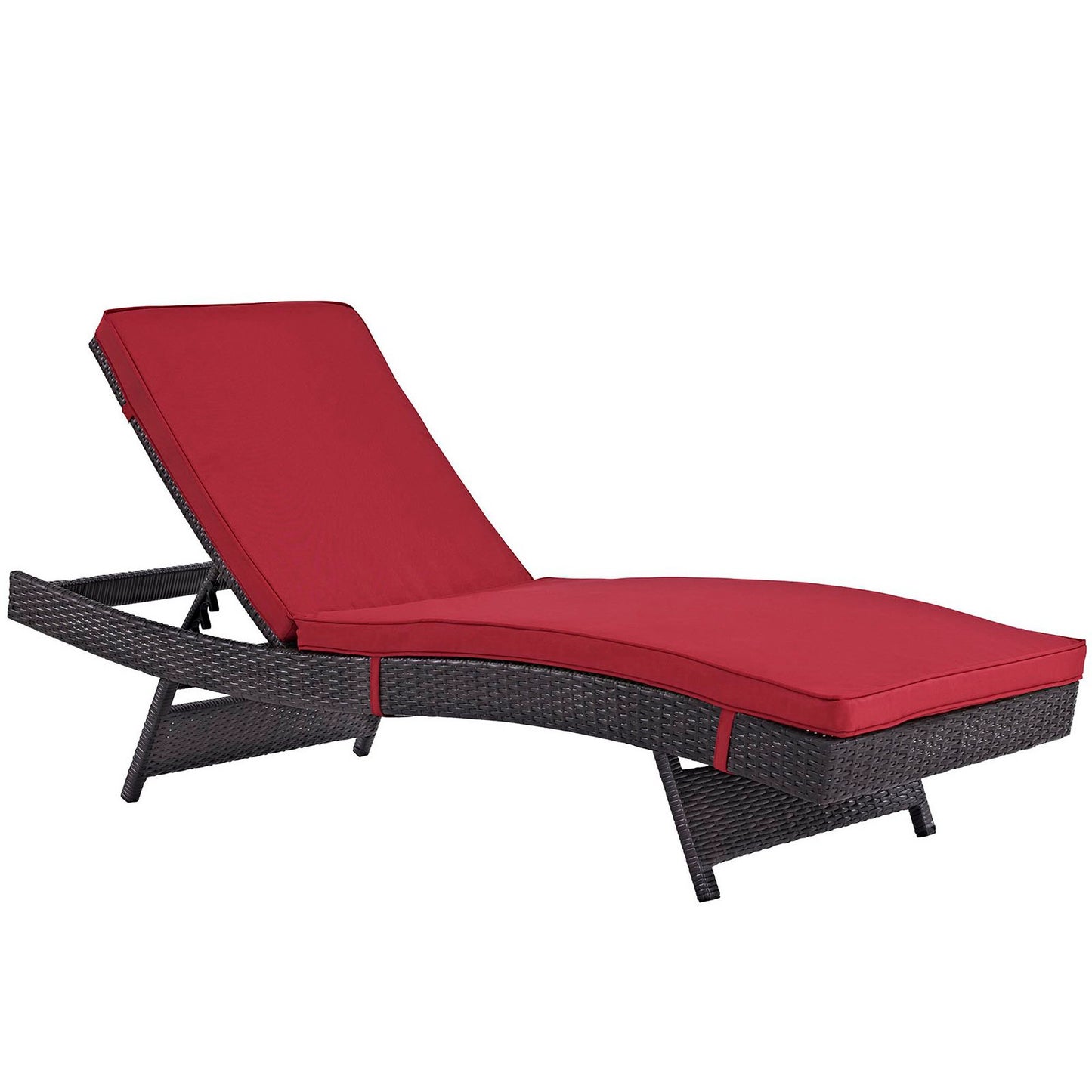 Convene Outdoor Patio Chaise Set of 6 in Espresso Red by Modway (EEI-2430)