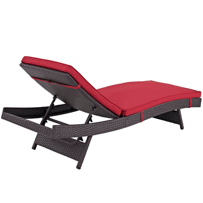 Convene Outdoor Patio Chaise Set of 6 in Espresso Red by Modway (EEI-2430)