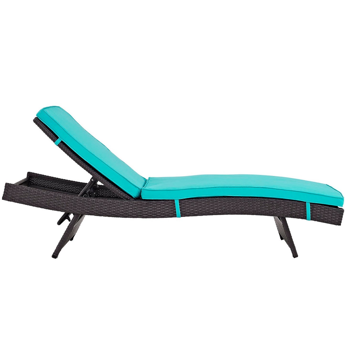 Convene Outdoor Patio Chaise Set of 6 in Espresso Turquoise by Modway (EEI-2430)