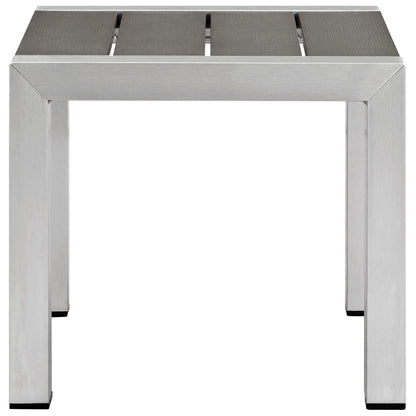 Shore 2 Piece Outdoor Patio Aluminum Set in Silver Gray by Modway (2465)