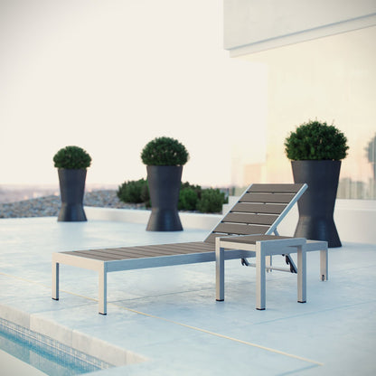 Shore 2 Piece Outdoor Patio Aluminum Set in Silver Gray by Modway (2465)