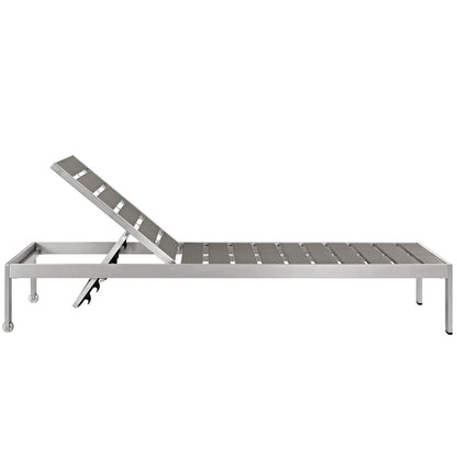 Shore 3 Piece Outdoor Patio Aluminum Set in Silver Gray by Modway (2466)