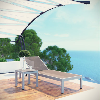 Shore 2 Piece Outdoor Patio Aluminum Set in Silver Gray by Modway (2470)