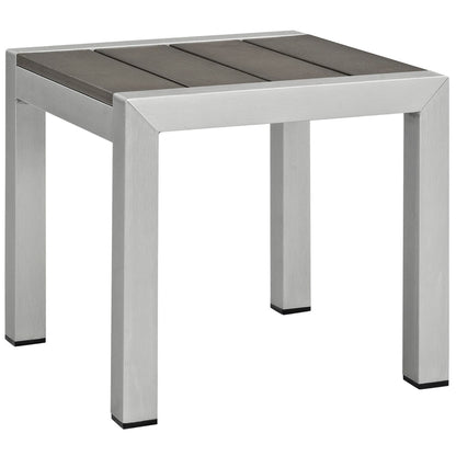 Shore 2 Piece Outdoor Patio Aluminum Set in Silver White by Modway (2470)