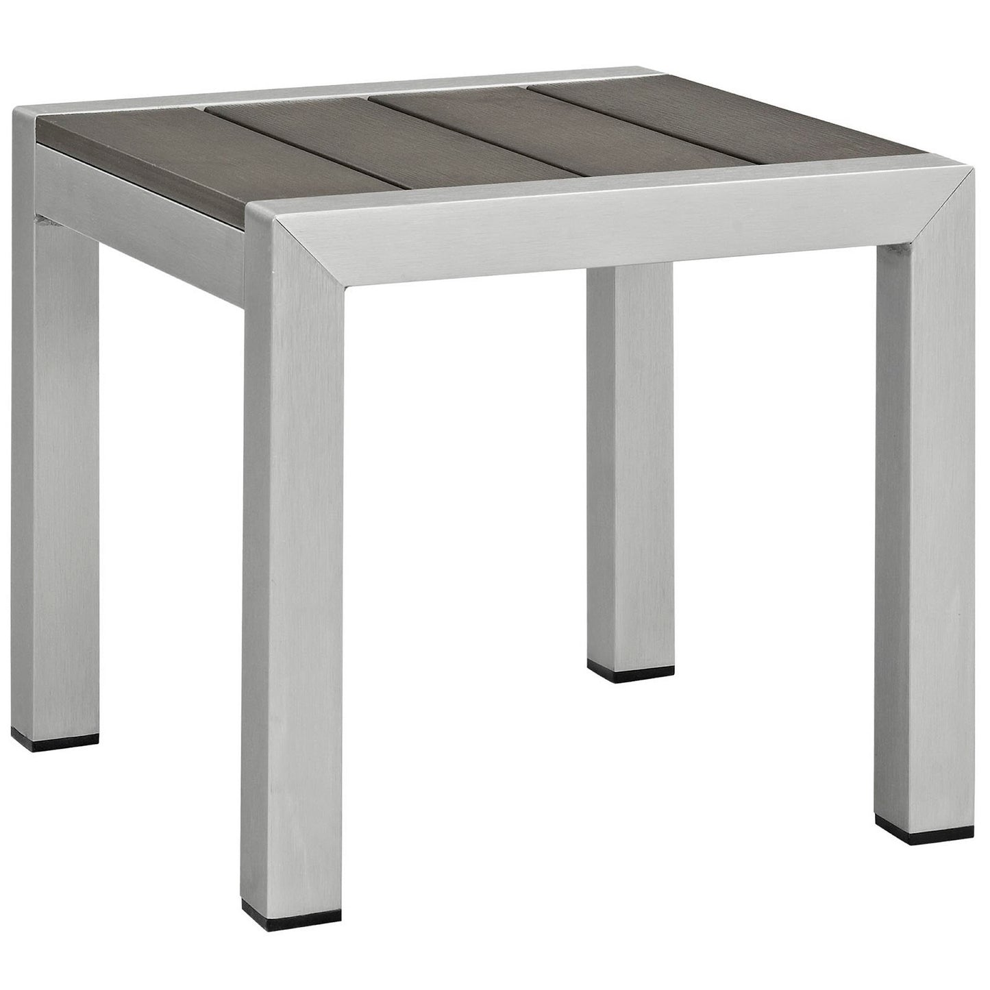 Shore 3 Piece Outdoor Patio Aluminum Set in Silver White by Modway (2471)