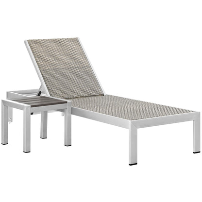 Shore 2 Piece Outdoor Patio Set in Silver Gray by Modway (2475)