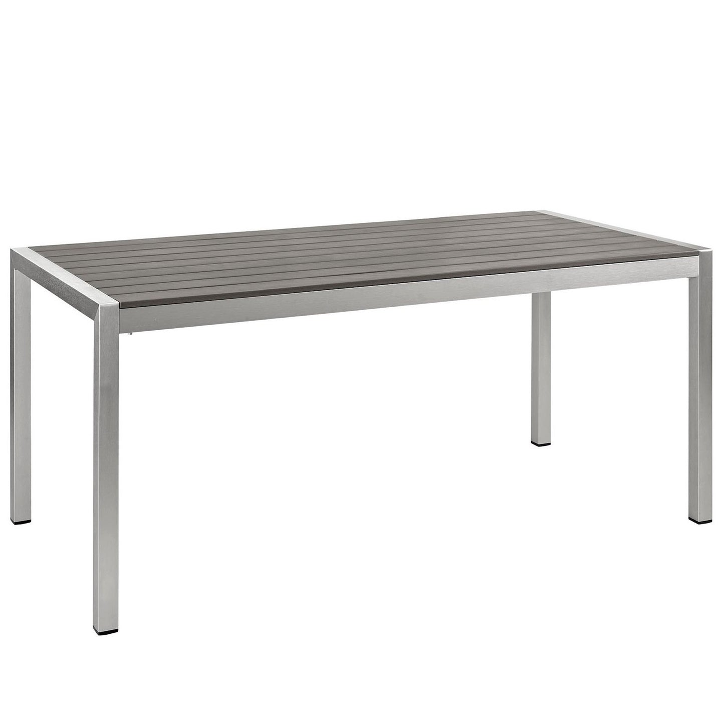 Shore 5 Piece Outdoor Patio Aluminum Dining Set in Silver Black by Modway (2483)