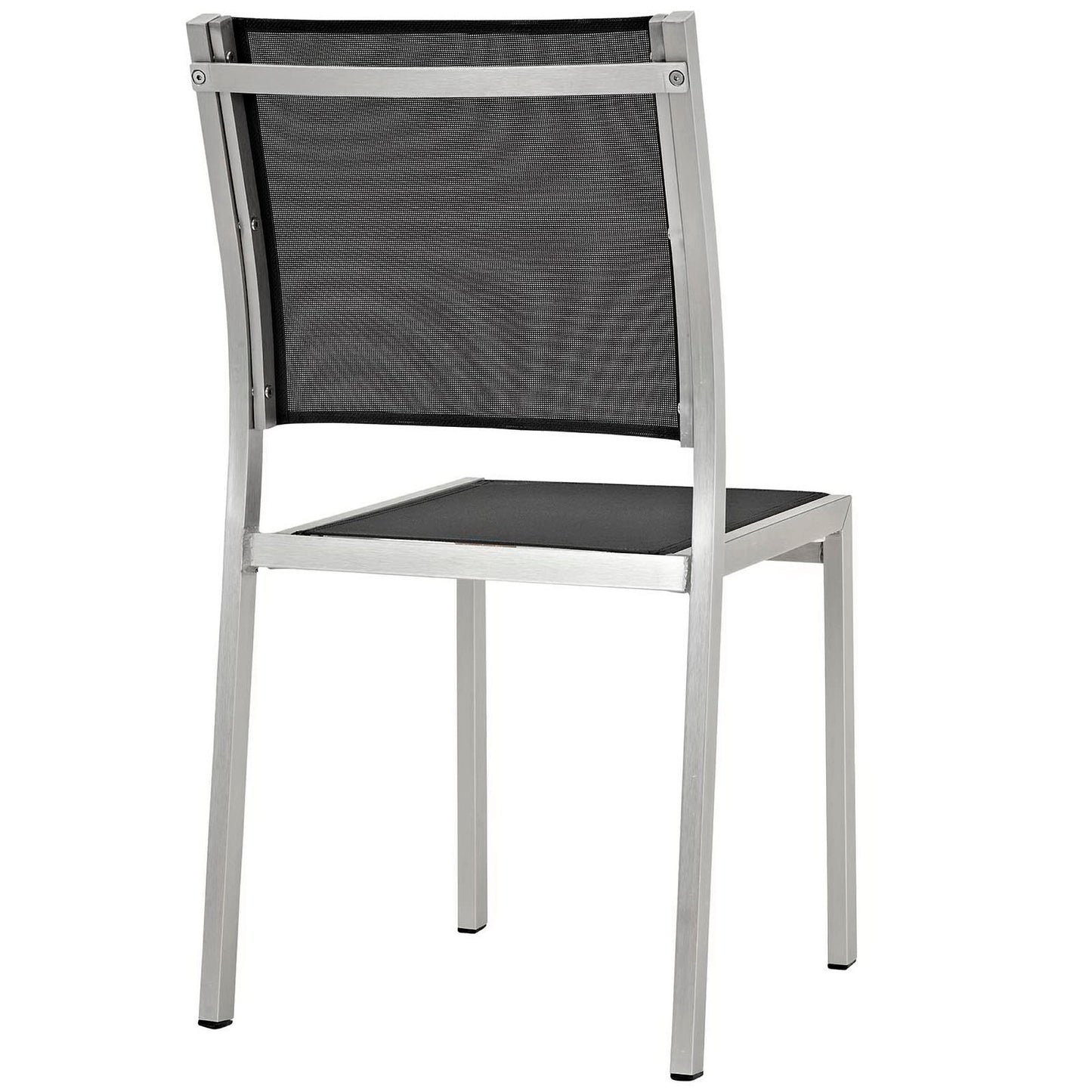 Shore 9 Piece Outdoor Patio Aluminum Dining Set in Silver Black by Modway (2583)