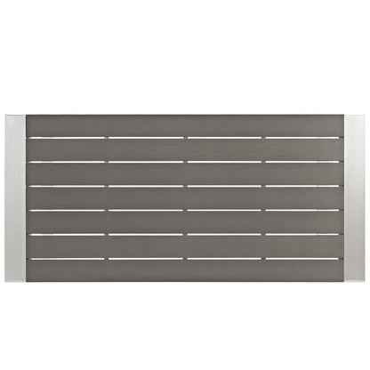 Shore 7 Piece Outdoor Patio Aluminum Bar Set in Silver Gray by Modway