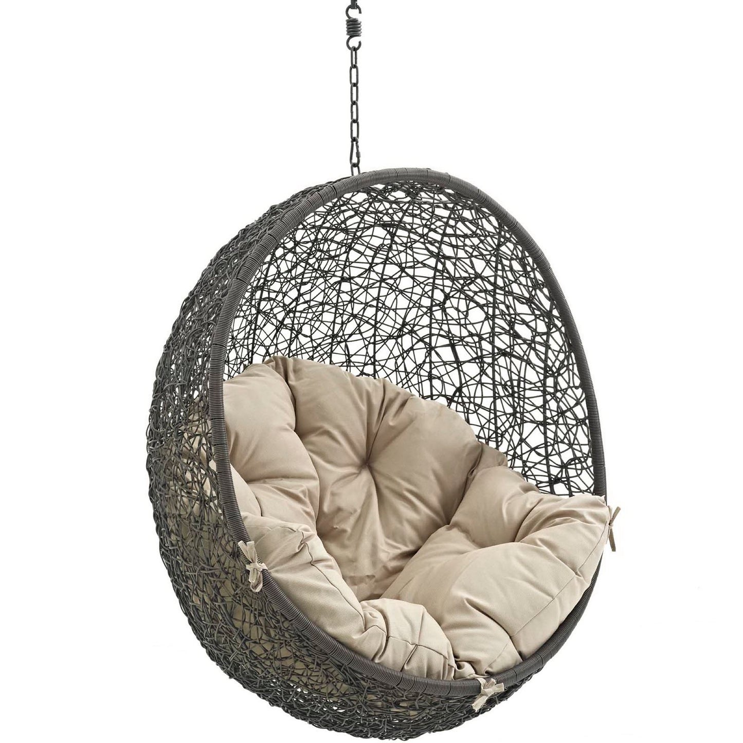 Hide Outdoor Patio Swing Chair Without Stand in Gray Beige by Modway (2654)