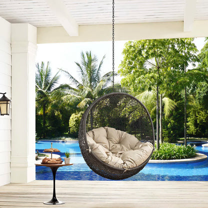 Hide Outdoor Patio Swing Chair Without Stand in Gray Beige by Modway (2654)