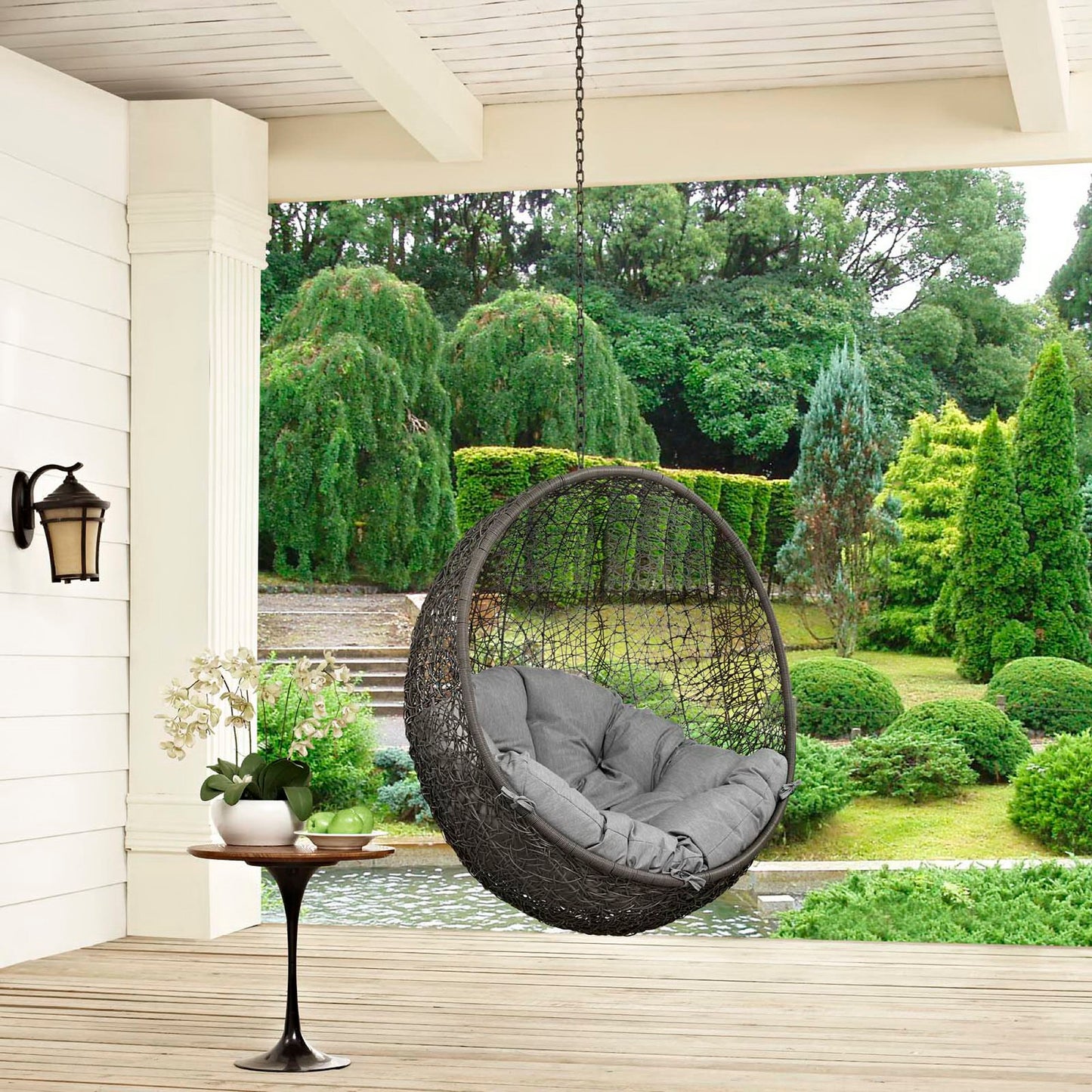 Hide Outdoor Patio Swing Chair Without Stand in Gray by Modway (2654)