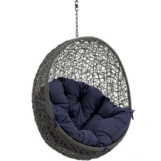 Hide Outdoor Patio Swing Chair Without Stand in Gray Navy by Modway (2654)