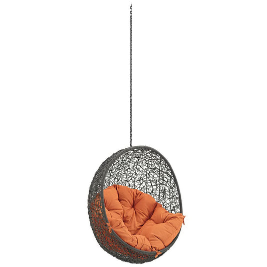 Hide Outdoor Patio Swing Chair Without Stand in Gray Orange by Modway (2654)