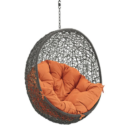 Hide Outdoor Patio Swing Chair Without Stand in Gray Orange by Modway (2654)
